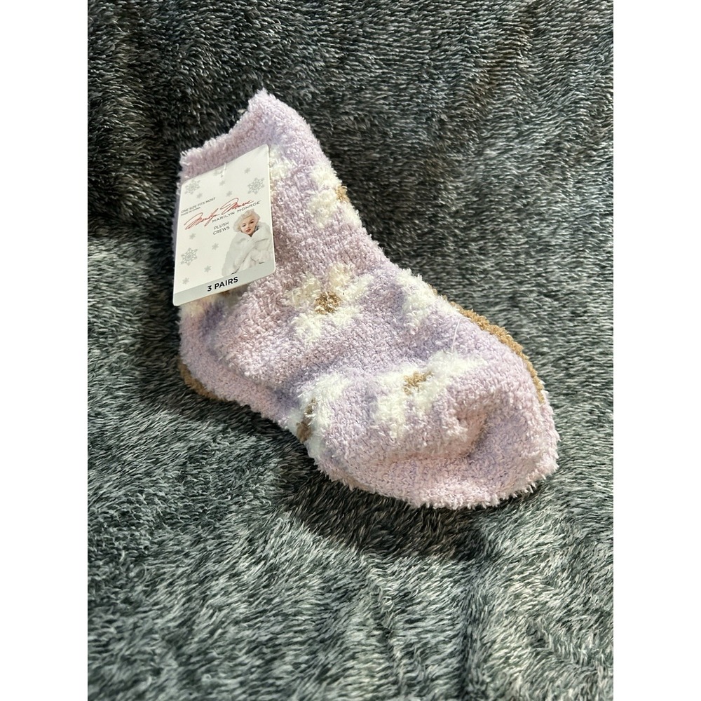 Marilyn Monroe Plush Crew Socks 3 Pack One Size Fits Most (SC2)